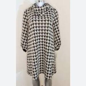 Black and Taupe Houndstooth Dress